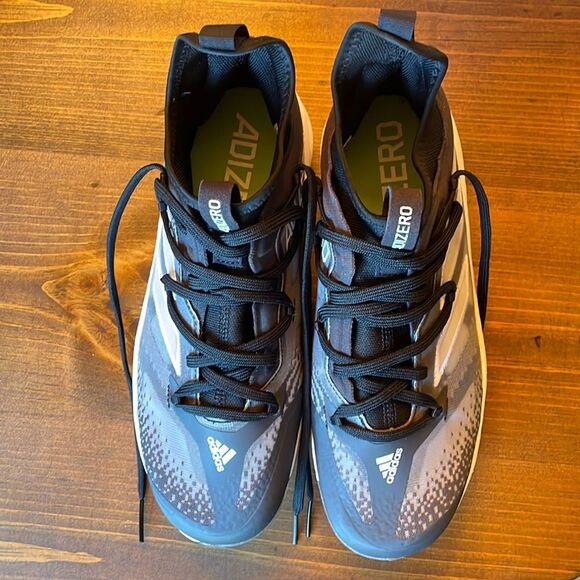 Addidas men’s baseball metal cleats used size 8 light grey combo main image 4
